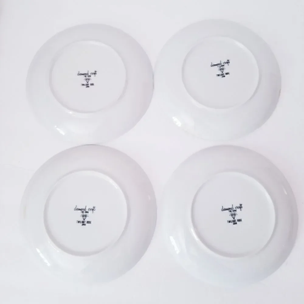 Set of 4 Meito twilight Rose salad plates
